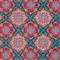 Preview: Dekodruck Boho Velvet Samt Blumen rund Petrol by Bienvenido von Swafing